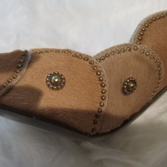 NWT Isabelle Fiore Snakeskin/Calf Hair/Leather Camel Variation Pumps - Picture 8 of 8